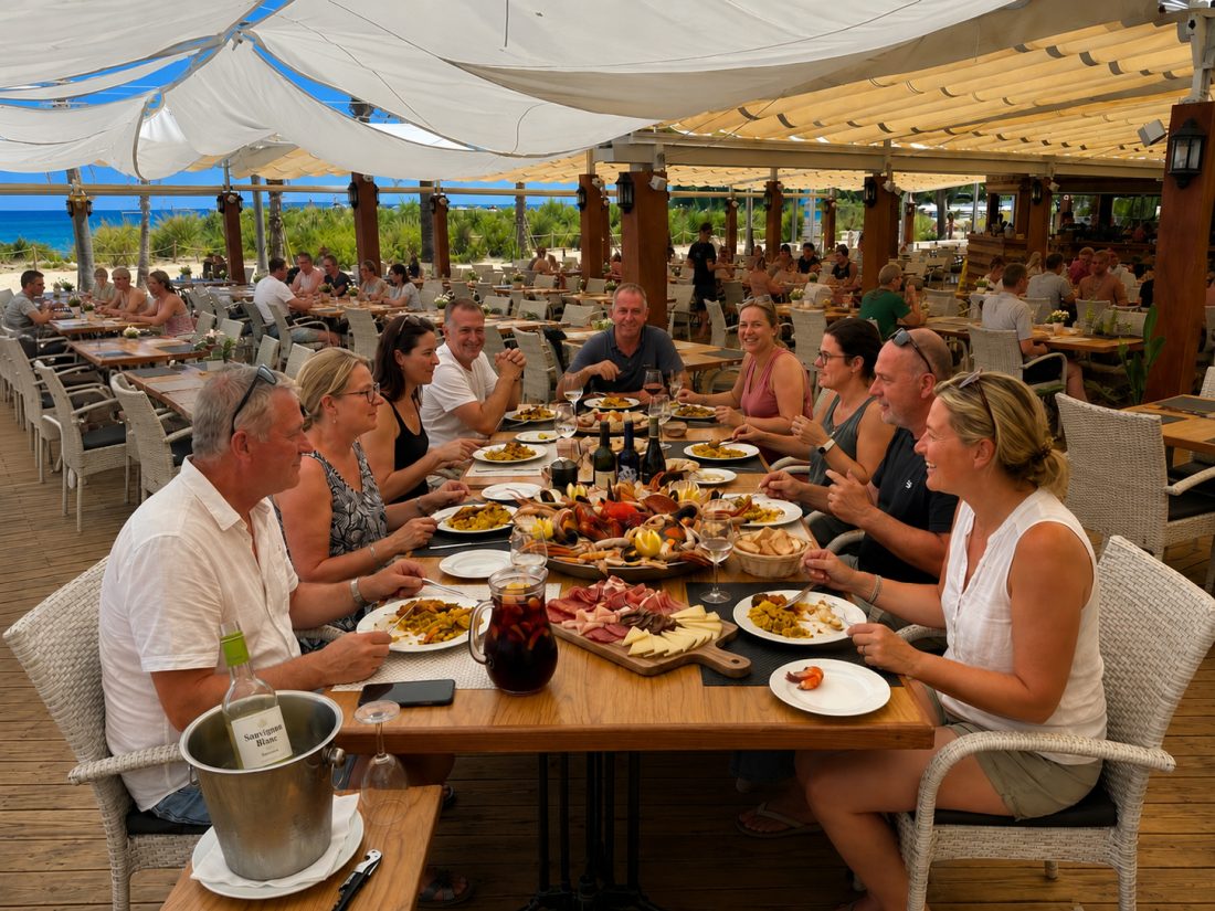 Festa di gruppo sulla terrazza di fronte al mare di Puerto Rico, Magaluf
